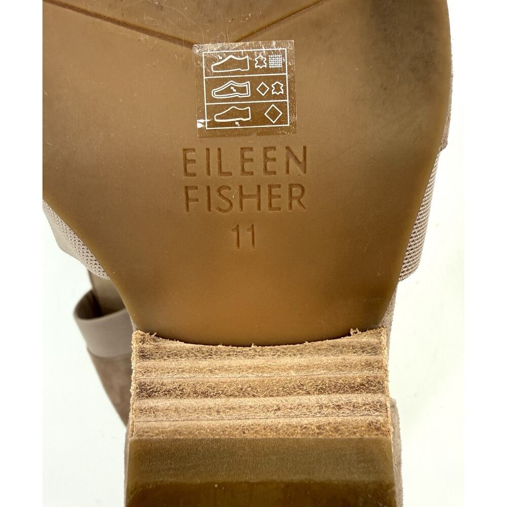 Eileen Fisher Hilly Wedge d'Orsay Pump taupe suede Women’s 11 Slip On Shoes - Picture 8 of 8